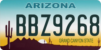 AZ license plate BBZ9268