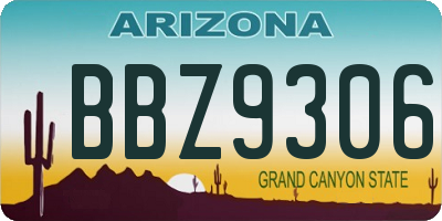 AZ license plate BBZ9306