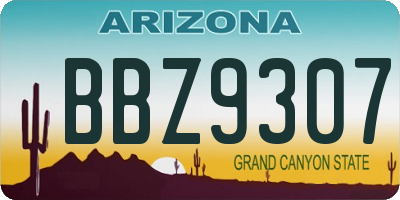 AZ license plate BBZ9307