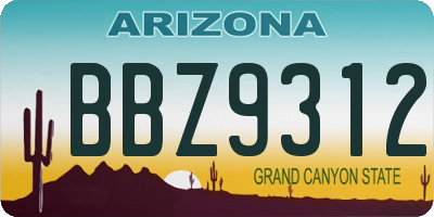 AZ license plate BBZ9312