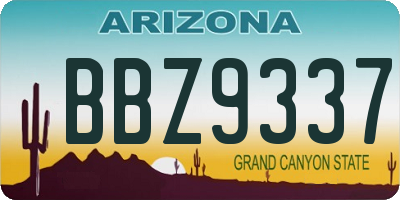 AZ license plate BBZ9337