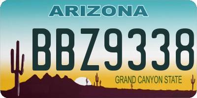 AZ license plate BBZ9338