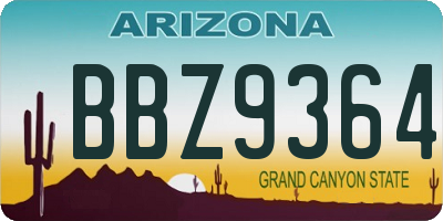 AZ license plate BBZ9364