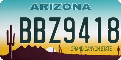 AZ license plate BBZ9418