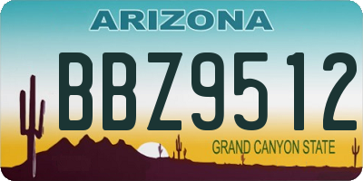 AZ license plate BBZ9512