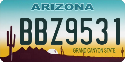 AZ license plate BBZ9531