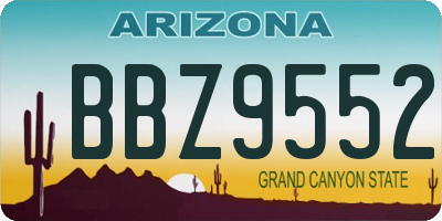 AZ license plate BBZ9552