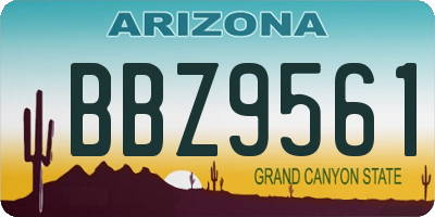 AZ license plate BBZ9561