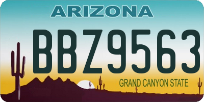 AZ license plate BBZ9563