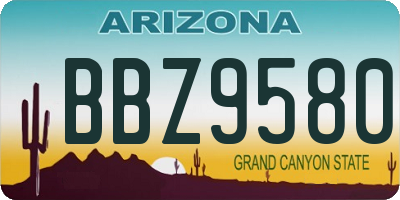 AZ license plate BBZ9580