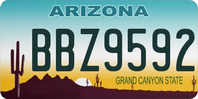 AZ license plate BBZ9592