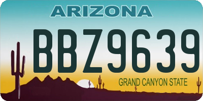 AZ license plate BBZ9639