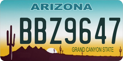 AZ license plate BBZ9647