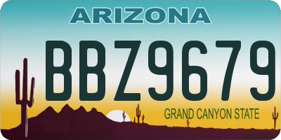 AZ license plate BBZ9679