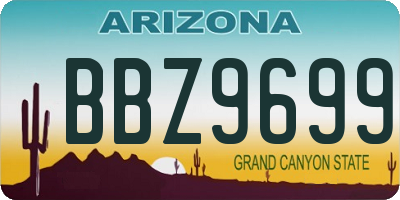 AZ license plate BBZ9699