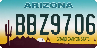 AZ license plate BBZ9706