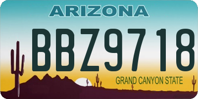 AZ license plate BBZ9718