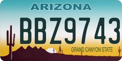 AZ license plate BBZ9743