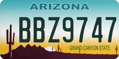 AZ license plate BBZ9747