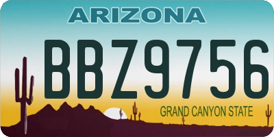 AZ license plate BBZ9756