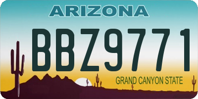 AZ license plate BBZ9771