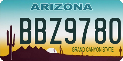 AZ license plate BBZ9780