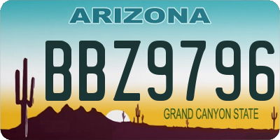 AZ license plate BBZ9796