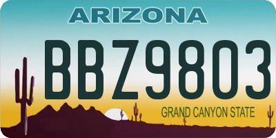 AZ license plate BBZ9803