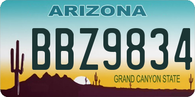 AZ license plate BBZ9834