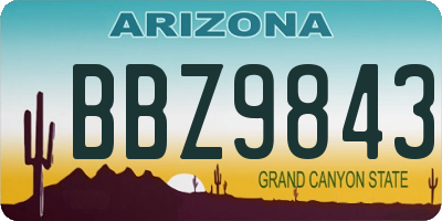 AZ license plate BBZ9843