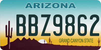 AZ license plate BBZ9862