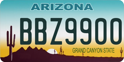 AZ license plate BBZ9900