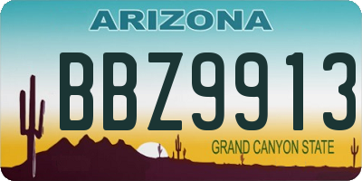 AZ license plate BBZ9913