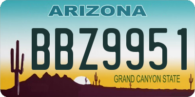 AZ license plate BBZ9951