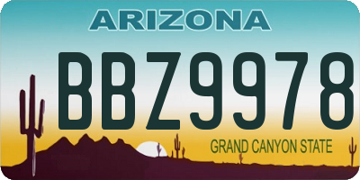 AZ license plate BBZ9978