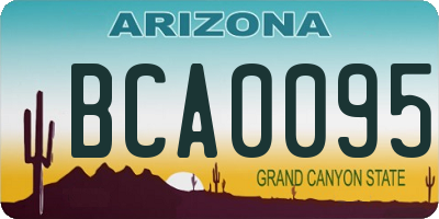 AZ license plate BCA0095