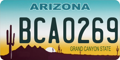 AZ license plate BCA0269