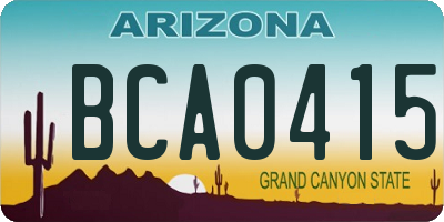 AZ license plate BCA0415