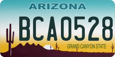 AZ license plate BCA0528