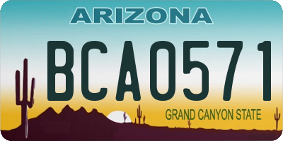 AZ license plate BCA0571