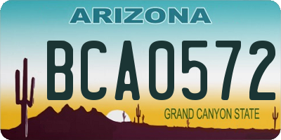 AZ license plate BCA0572