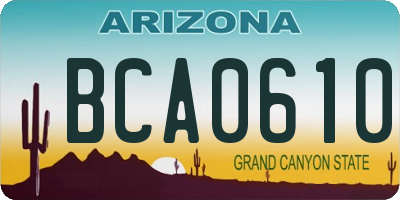 AZ license plate BCA0610