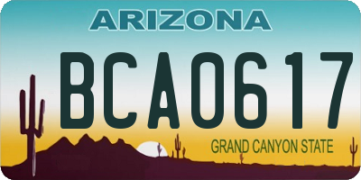 AZ license plate BCA0617