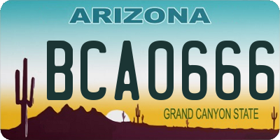 AZ license plate BCA0666