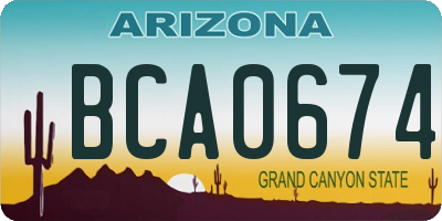 AZ license plate BCA0674