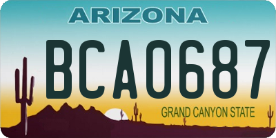 AZ license plate BCA0687