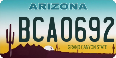 AZ license plate BCA0692