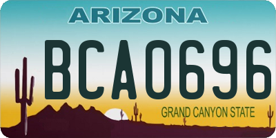 AZ license plate BCA0696