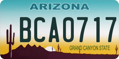 AZ license plate BCA0717