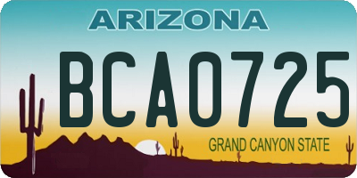 AZ license plate BCA0725